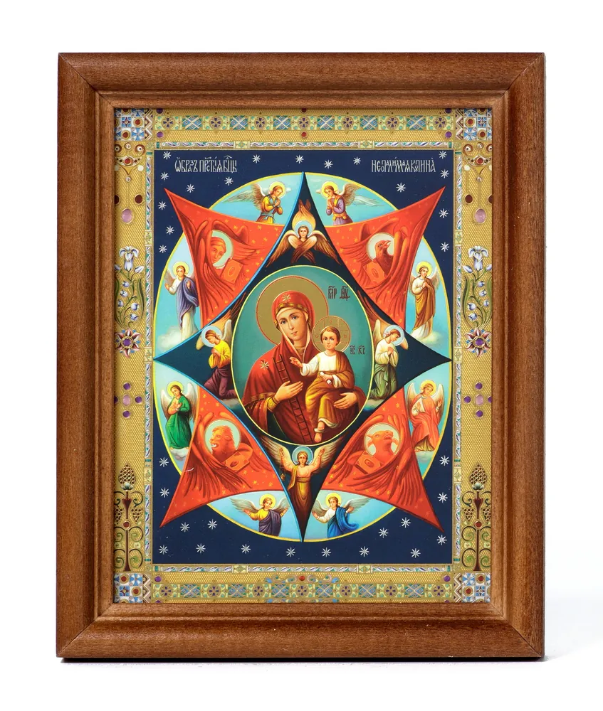 ხატი ხის ჩარჩოში №1 11×13 ორმაგი ტვიფრი დაუწველი მაყვალი 3
