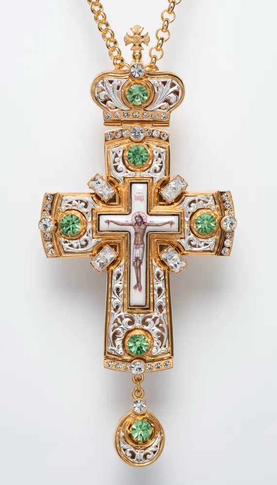 Pectoral cross №107 / gilding, silver plating