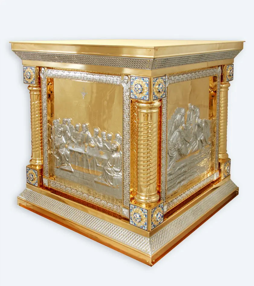 Altar table vestment №14 1.0 * 1.0 partial gilding enamel