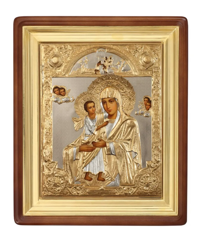 Painted icon in icon case 70×90 oil, riza cover №152, icon case №1 Seeker of the Perishing
