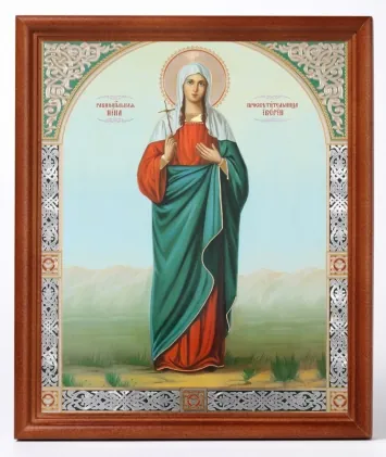 Icon in wooden frame №1 18×24 double embossing Nino (full-length)