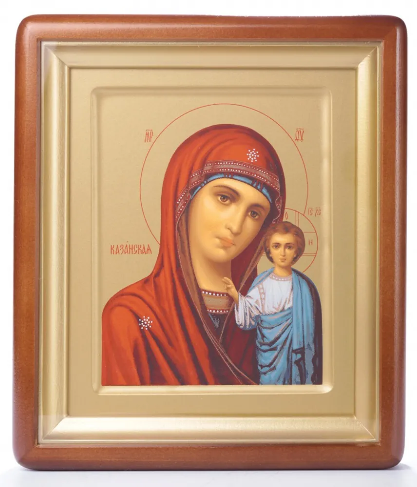 ხატი კიოტში 18×24 ფიგურული, ტემპერა №3, კიდობანი ყაზანის ღვთისმშობელი 1