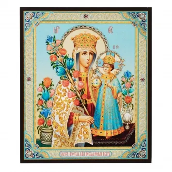 Icon on board 22×26 3D print, varnish Unfading Flower 2