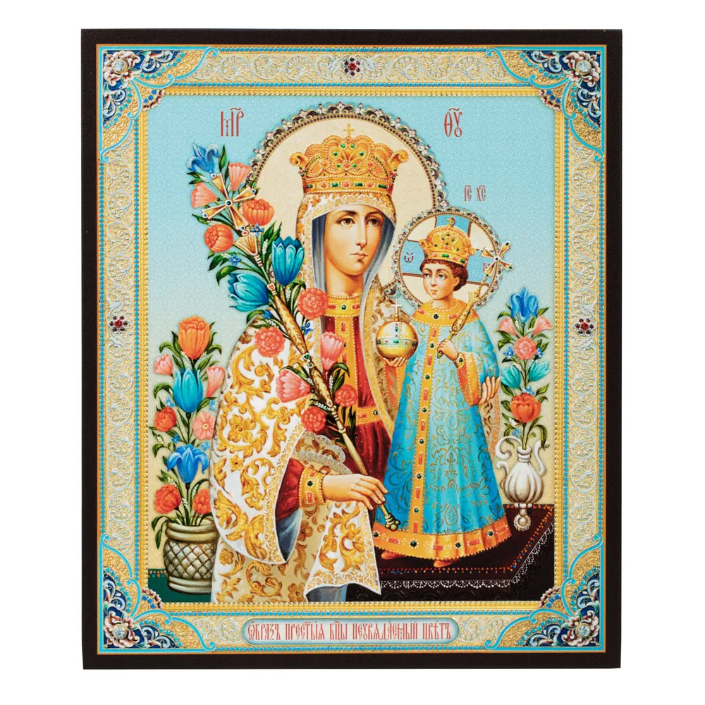 Icon on board 22×26 3D print, varnish Unfading Flower 2