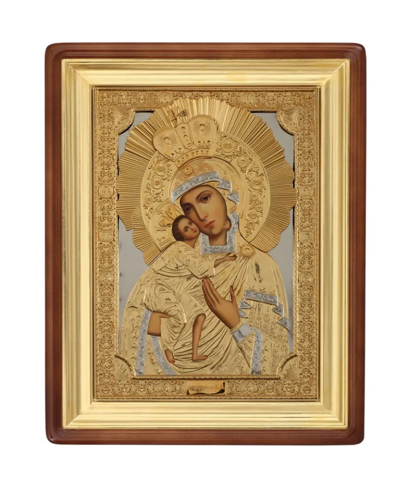 ფერწერული ხატი კიოტში 60×90 ზეთი, მოჭედილობა №147, კიოტი №1 თეოდორეს ღვთისმშობელი