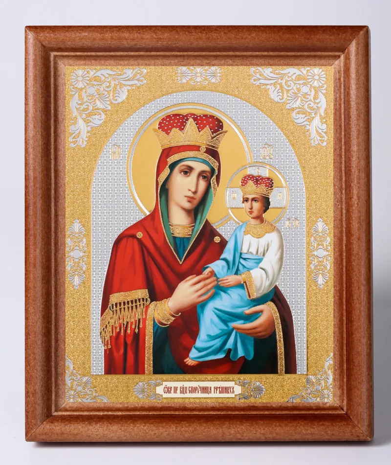 Icon in wooden frame №1 11×13 double embossing Surety of Sinners
