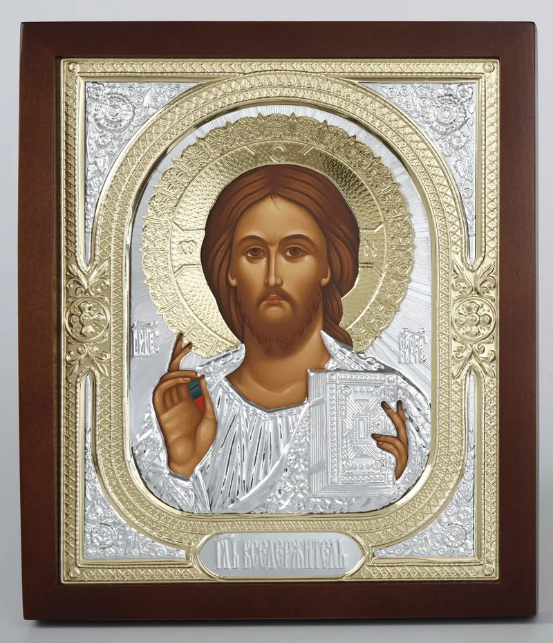ხატი კიოტში 18×24 ფიგურული №2 ტემპერა, ქვეჩარჩოს გარეშე, მოცულობითი მოჭედილობა №1 მაცხოვარი