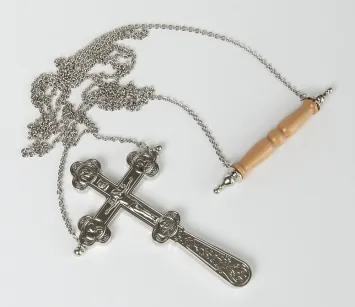 Cross for blessing water №1-4 with chains nickel