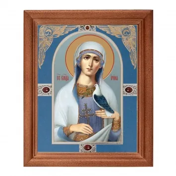 Icon in wooden frame №1 11×13 double embossing Irene of Macedonia, Great Martyr (8)
