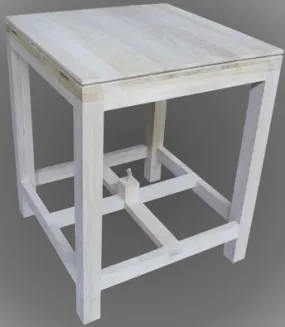 Altar table №2 oak 0.8×0.8 with gilded with nails and gilded with reliquary