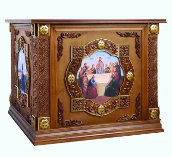 Altar table vestment with photo icons