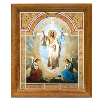 Icon in wooden frame №1 11×13 double embossing Resurrection of Christ 47