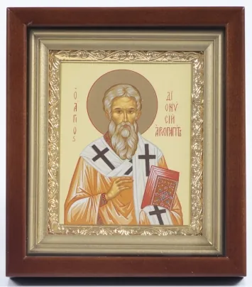 Icon in icon case 11×13 complex, tempera, gilded frame Dionysius