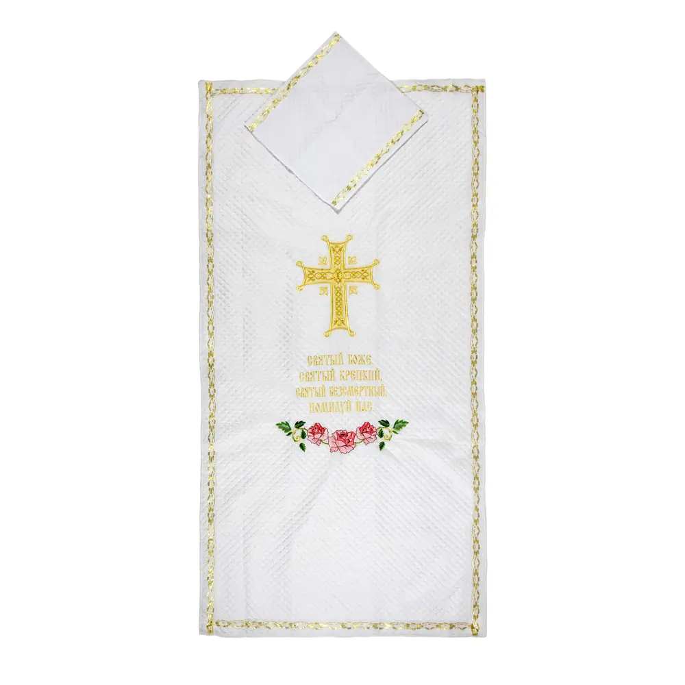 Funeral set №5 machine embroidery white