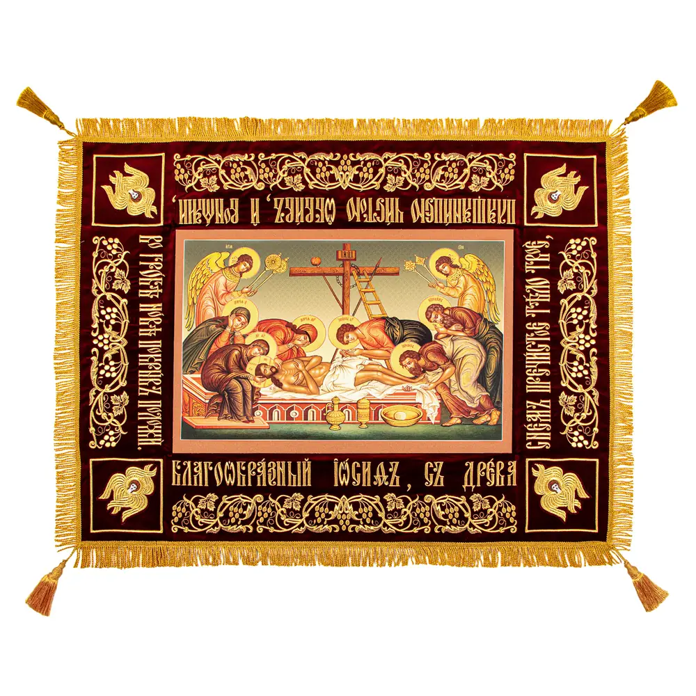 Epitaphios altar machine embroidery photo image on canvas