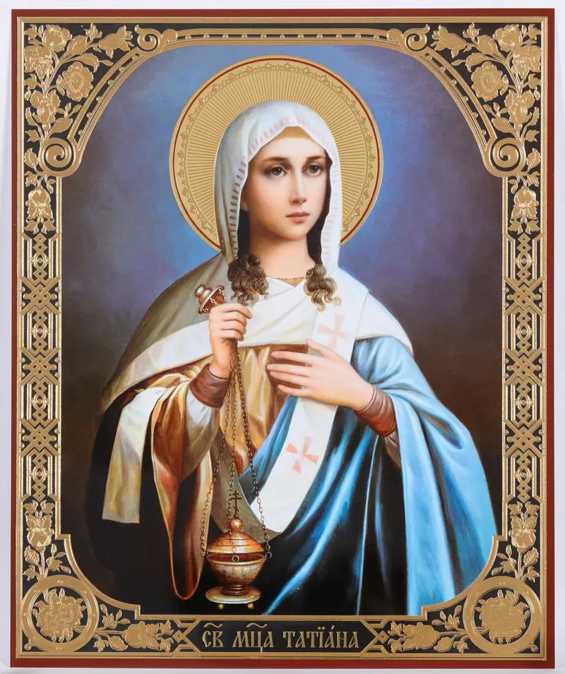 Icon on hardboard №1 18×24 double embossing Tatiana St of Rome, virgin, Martyr (4)
