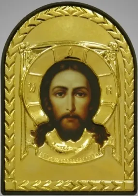 Icon in plastic frame 6×9 arched riza cover №1 Saviour Not Made by Hands