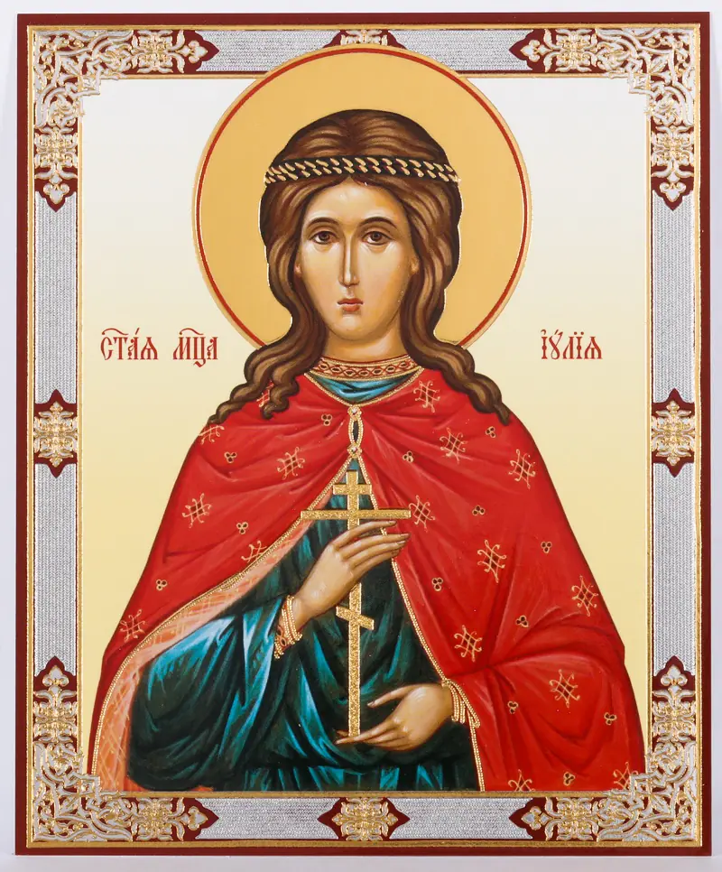 Icon on hardboard №1 11×13 double embossing Julia of Carthage, virgin, Martyr (3)