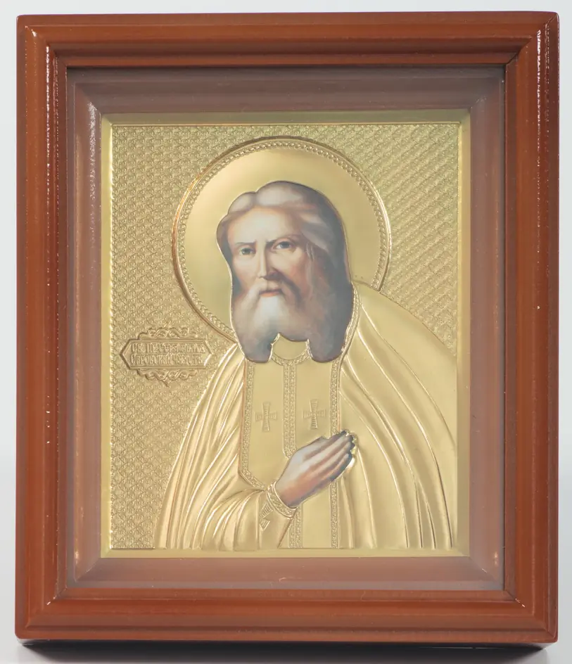 Icon in icon case 11×13 3D riza Seraphim of Sarov