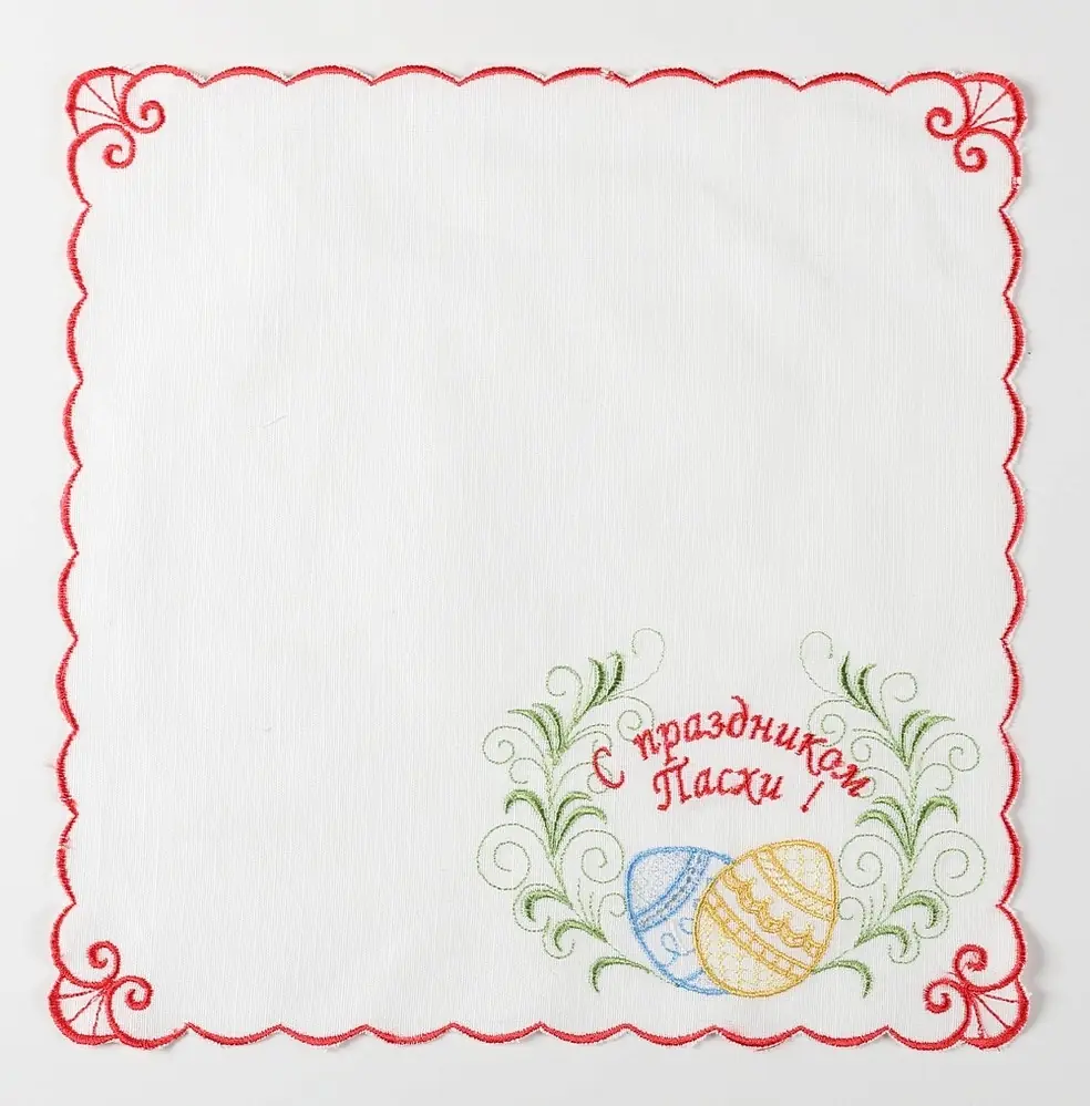 Embroidered church Easter napkin linen square 31×31 cm (pattern in assortment) №2