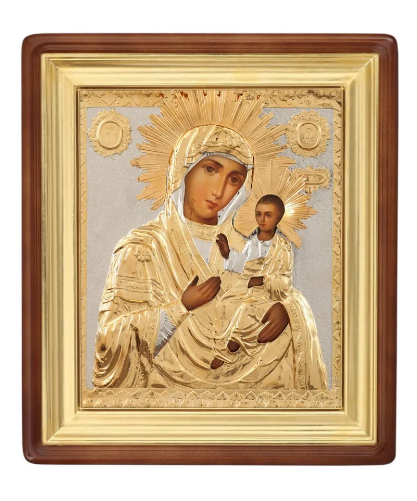 ფერწერული ხატი კიოტში 24×30 ზეთი, მოჭედილობა №2, კიოტი №1 ივერიის ღვთისმშობელი