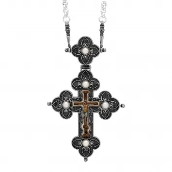 Pectoral cross №95 enamel miniature silver