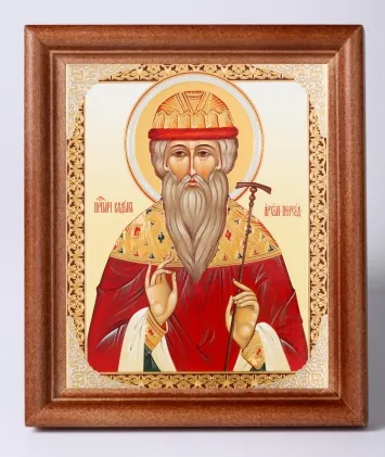 Icon in wooden frame 11×13 Name Day set, double embossing Vadim 3