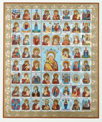 Icon on hardboard №1 30×40 double embossing Synaxis of the Theotokos
