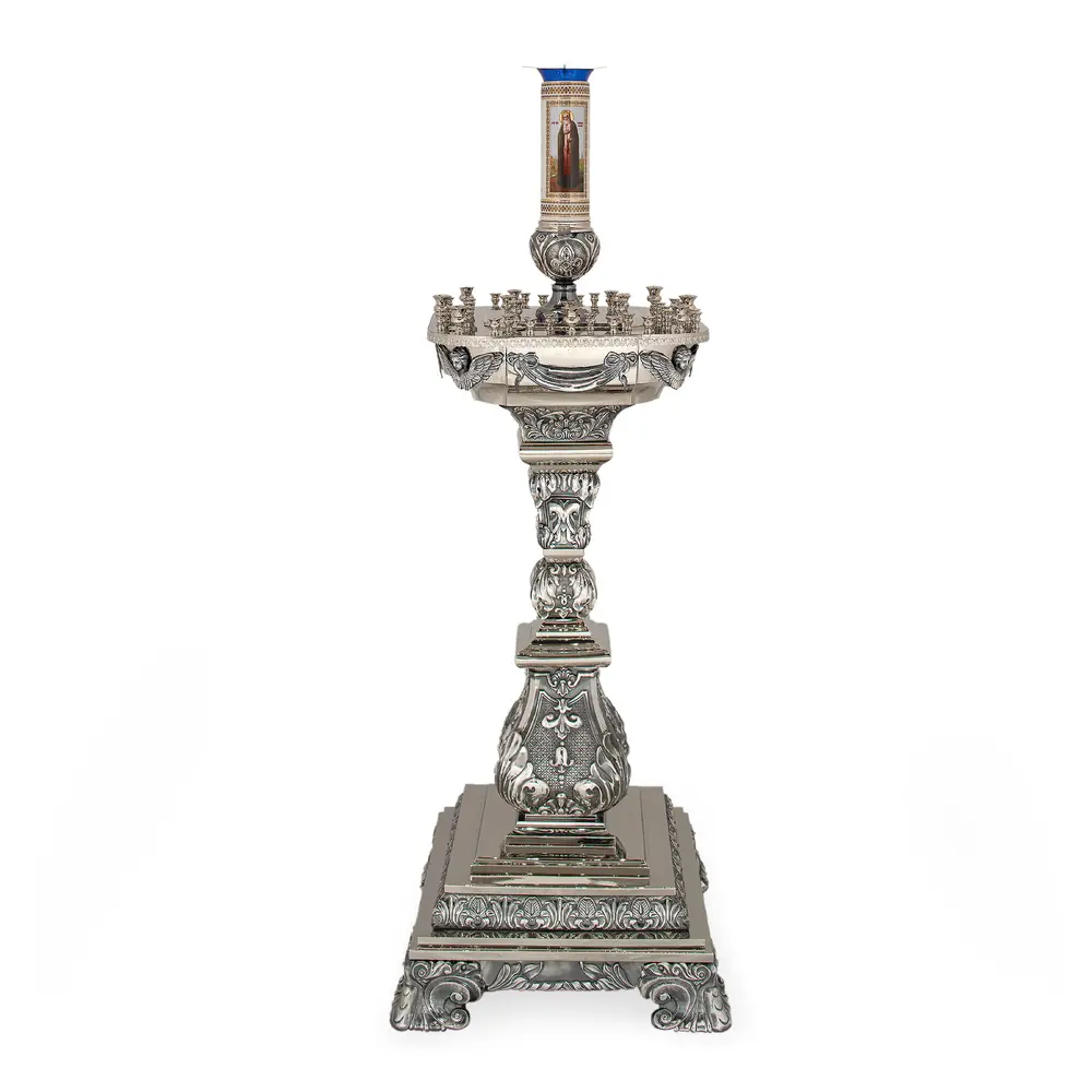 Candlestick 48 candles copper-brass electroforming silver plating niello