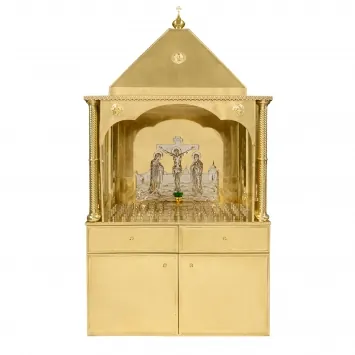 Table memorial with canopy and with extractor varnish