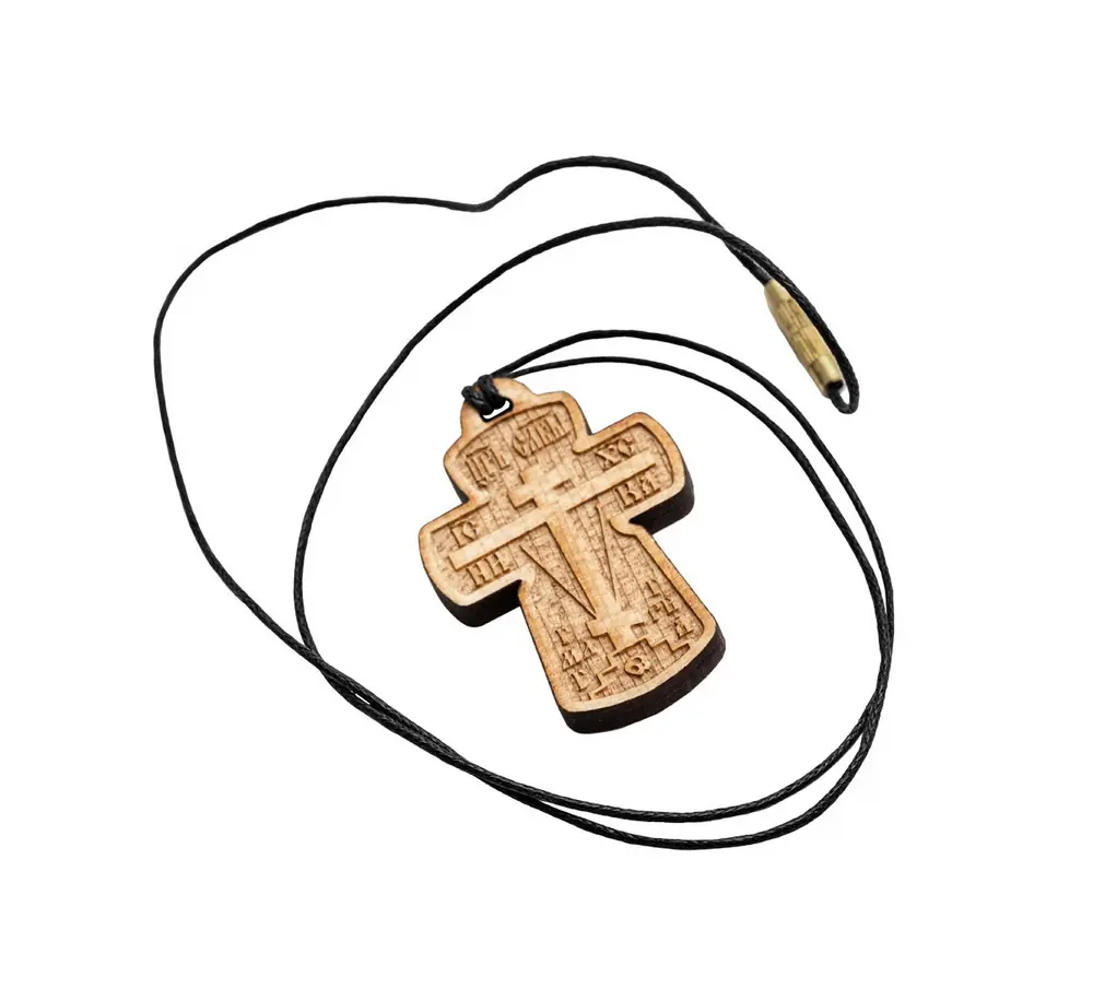 Wooden cross on cotton thread men's (maple)
