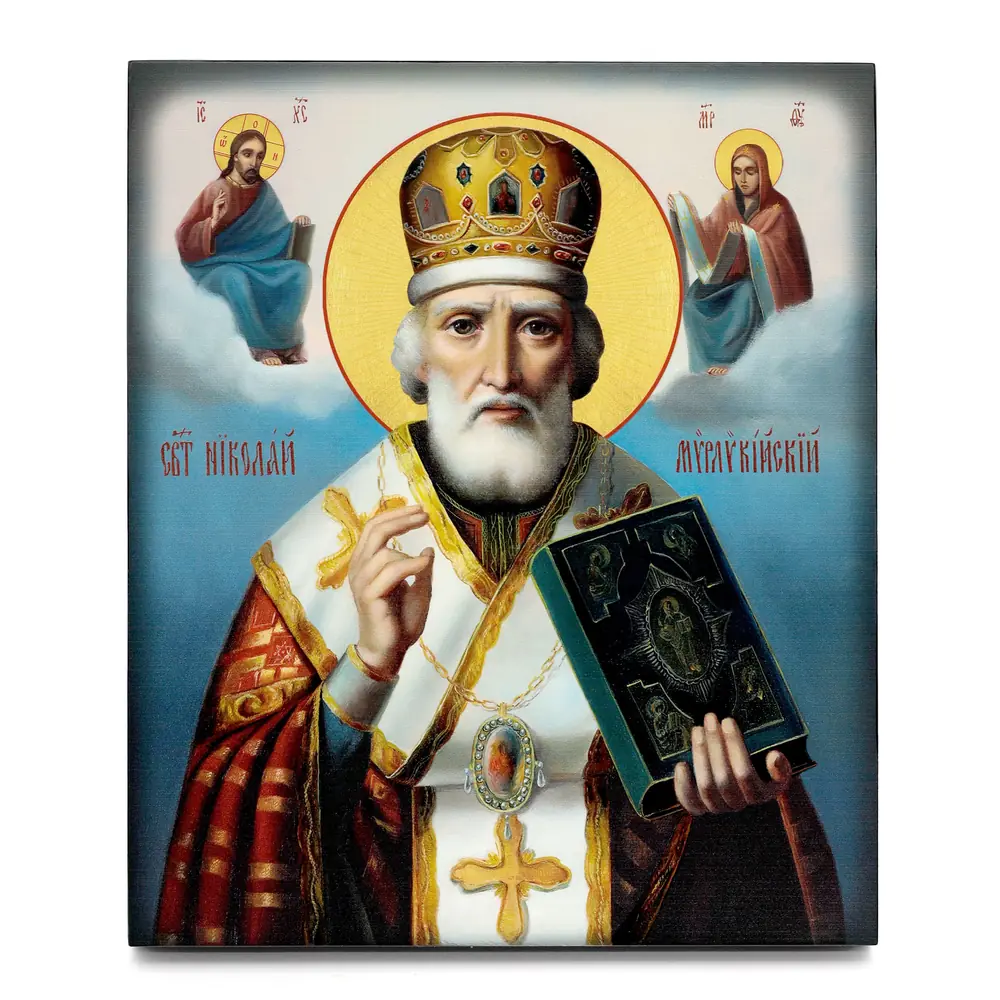 Icon on board 22×26 3D print, varnish Nicholas the Wonderworker 2