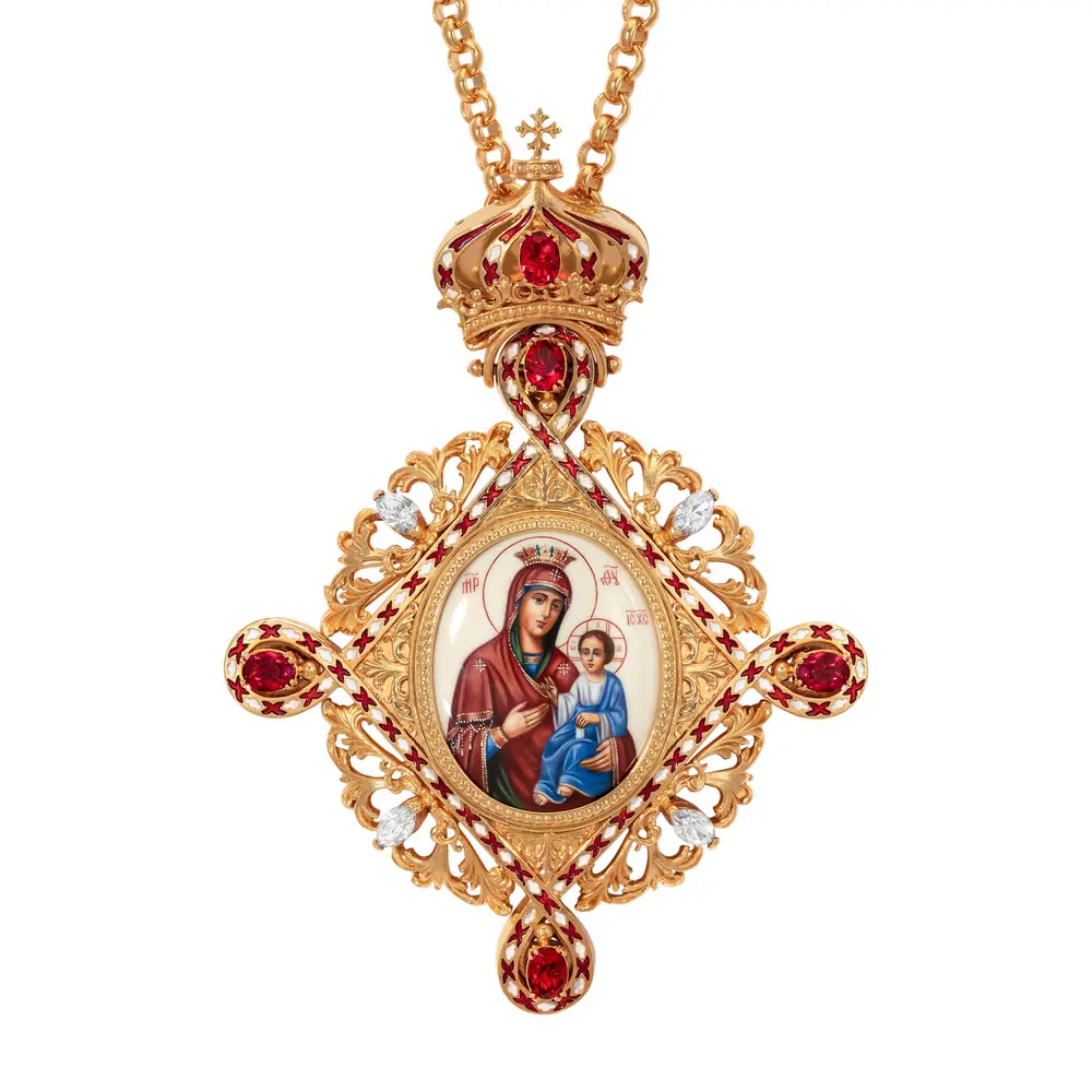 Panagia №80 enamel / gilding / Iveron Mother of God