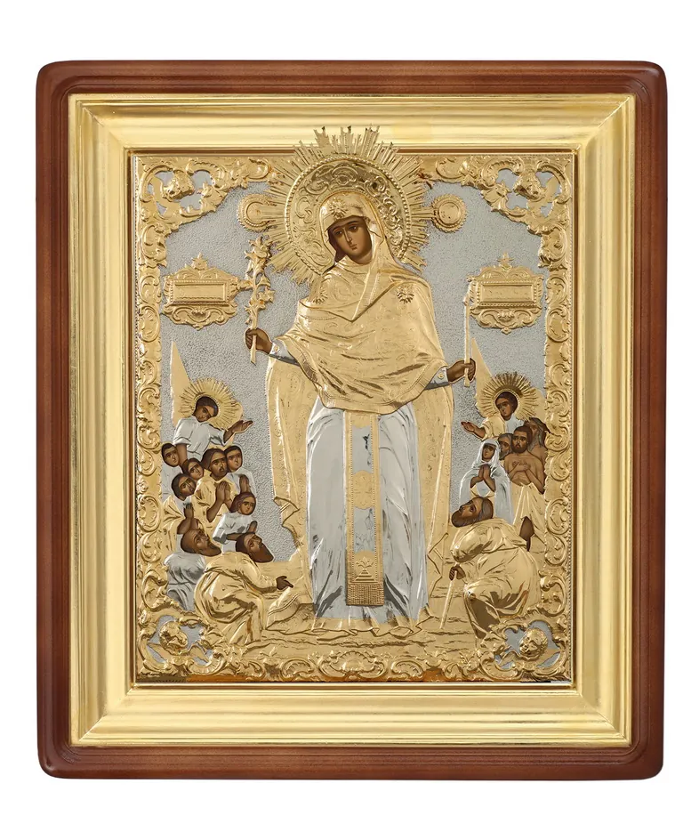 ფერწერული ხატი კიოტში 60×70 ზეთი, მოჭედილობა №124, კიოტი №1 ყოველთა მწუხარეთა სიხარული