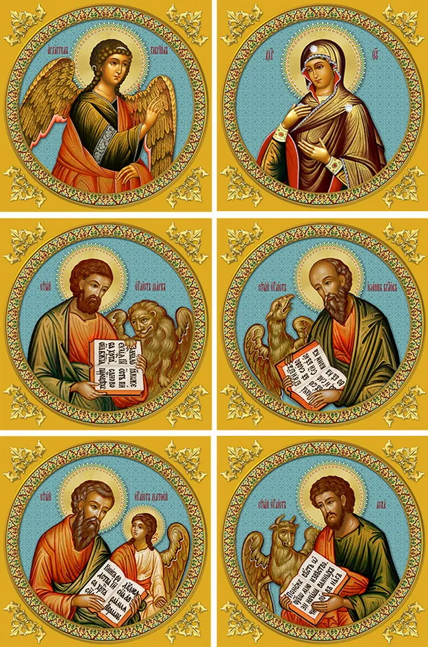 Иконы №3,30х30, фото на пластике, объемная печать (комплект 6шт.) Царские врата