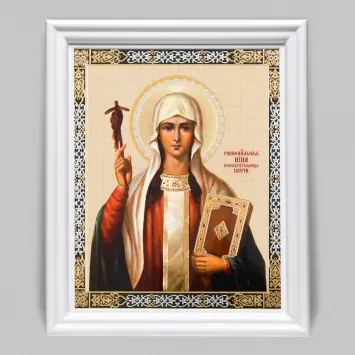 Icon in wooden frame №3 11×13 (white) double embossing Nino 2