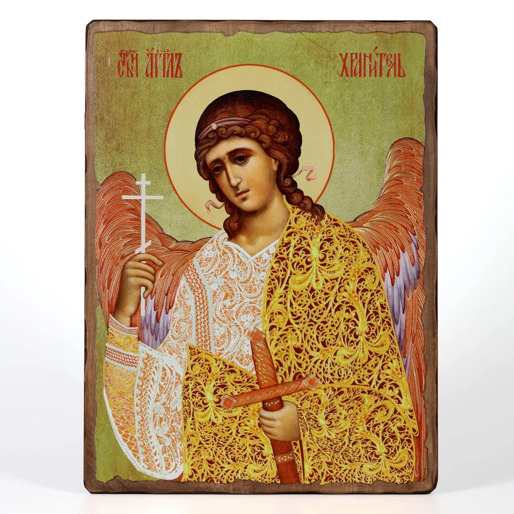 Icon on board 30×40 3D print, varnish №1 Guardian Angel 2