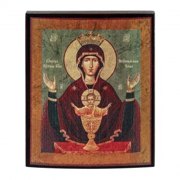 Icon on wood 9×11 varnish Inexhaustible Chalice