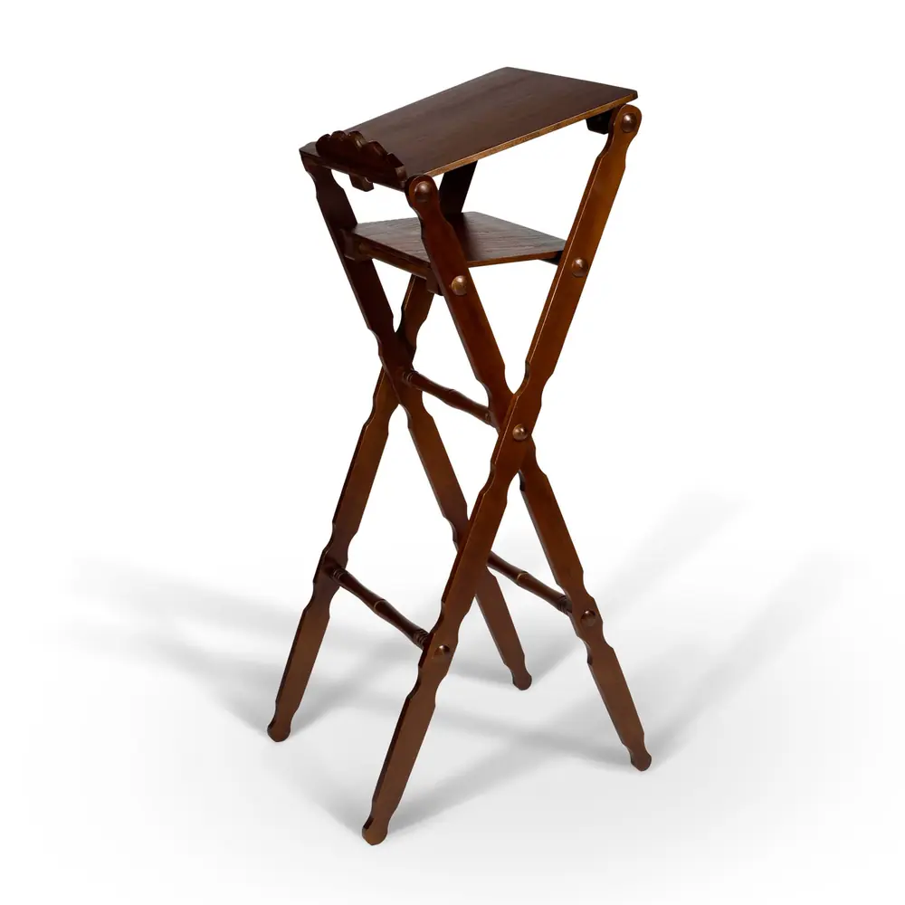 Lectern folding with wooden top with shelf