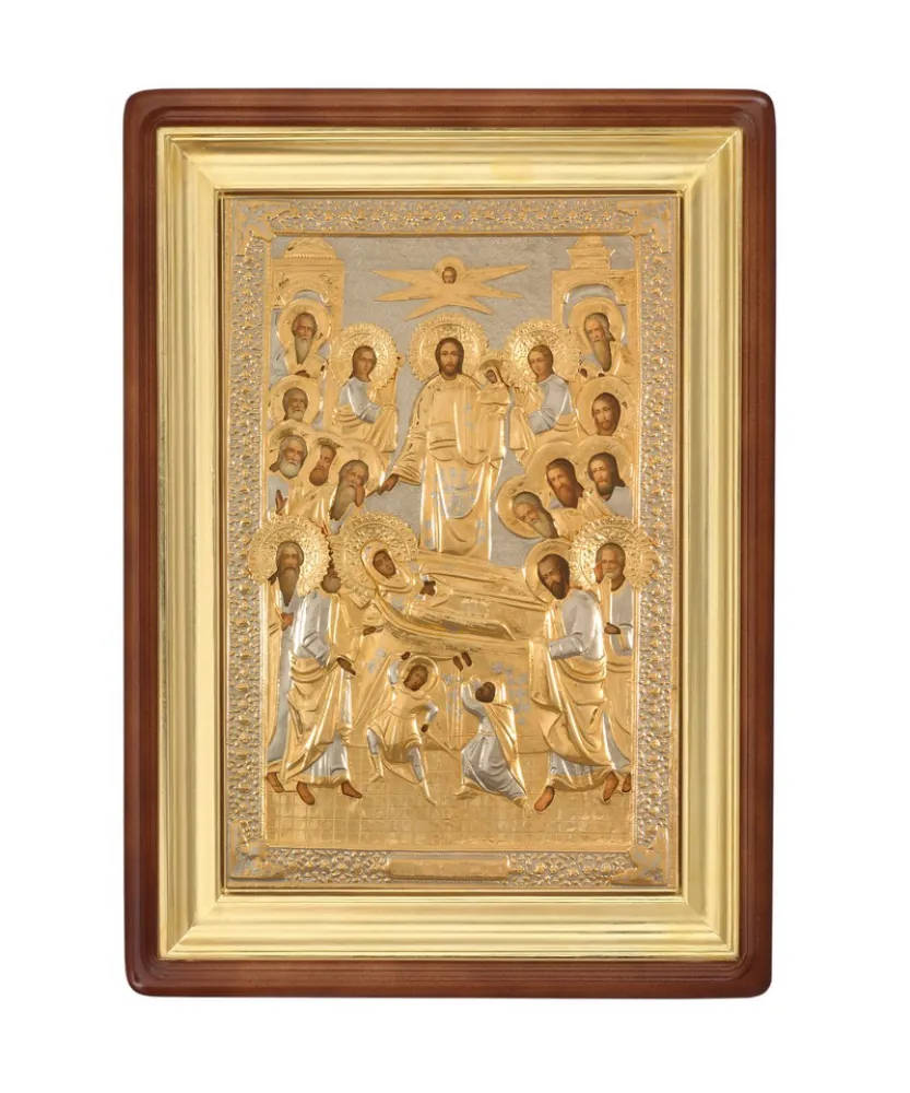 ფერწერული ხატი კიოტში 80×120 ზეთი, მოჭედილობა №174, კიოტი №1 ღვთისმშობლის მიძინება