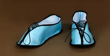 Funeral slippers silk-satin