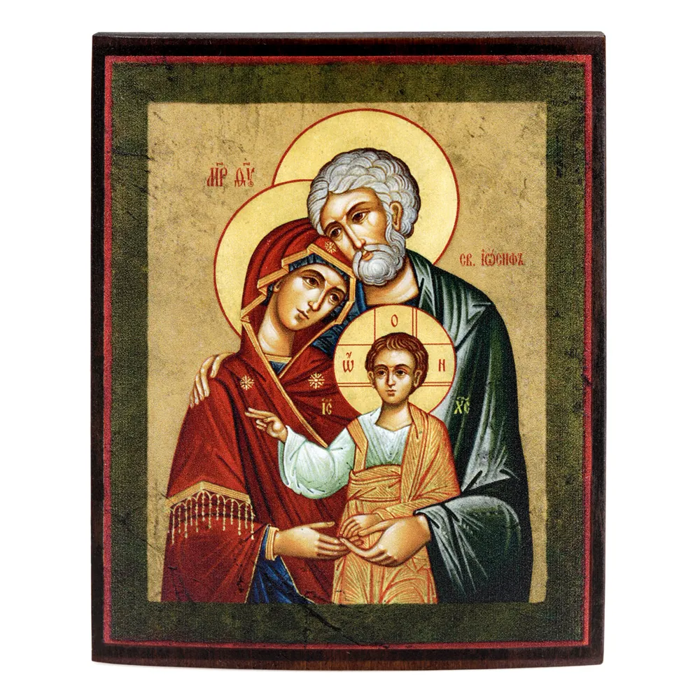Icon on wood 9×11 varnish Holy Family