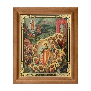 Icon in wooden frame №1 11×13 double embossing Resurrection of Christ 67