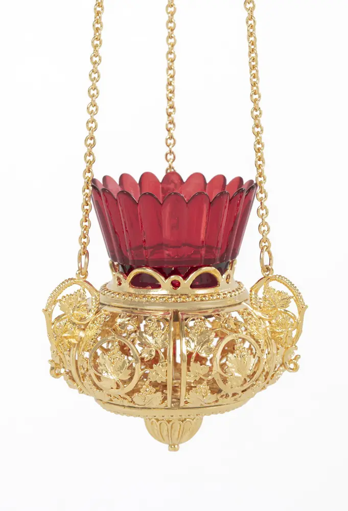 Hanging vigil lamp №88 gilding