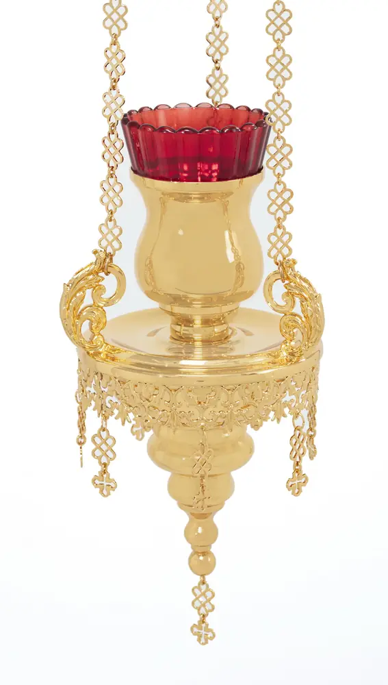 Hanging vigil lamp №53 gilding