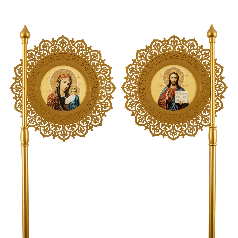 Banner wooden (set 2 pcs, paint gold-look)