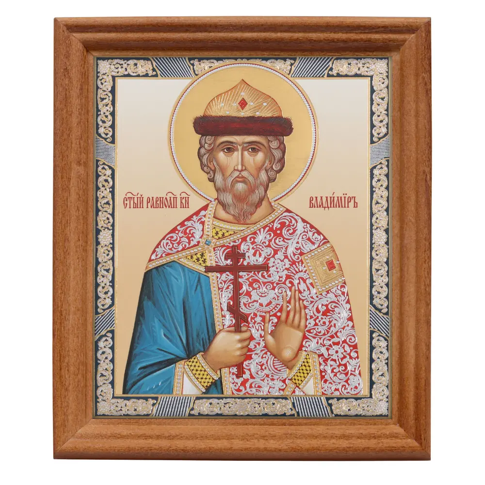 Icon in wooden frame №3 11×13 double embossing Vladimir, Equal-to-the-Apostles Prince of Kiev 4