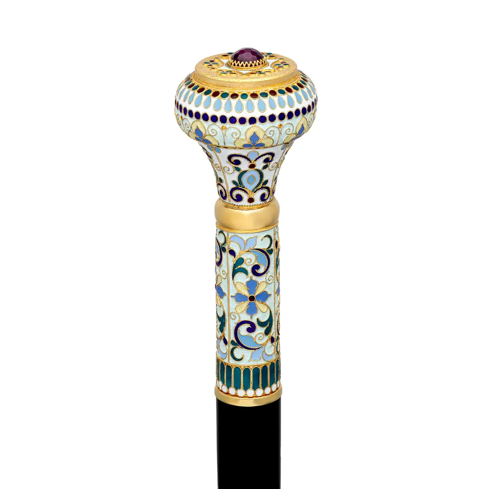 Staff №23 one-piece filigree, enamel with shaped with tip №1 / gilding
