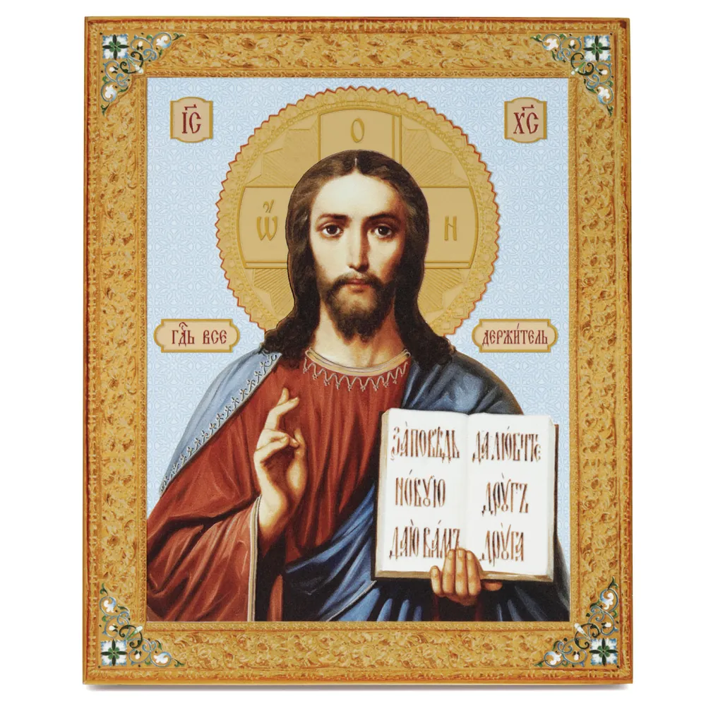 Icon on board 18×24 gilded finish, 3D print, varnish Saviour 8