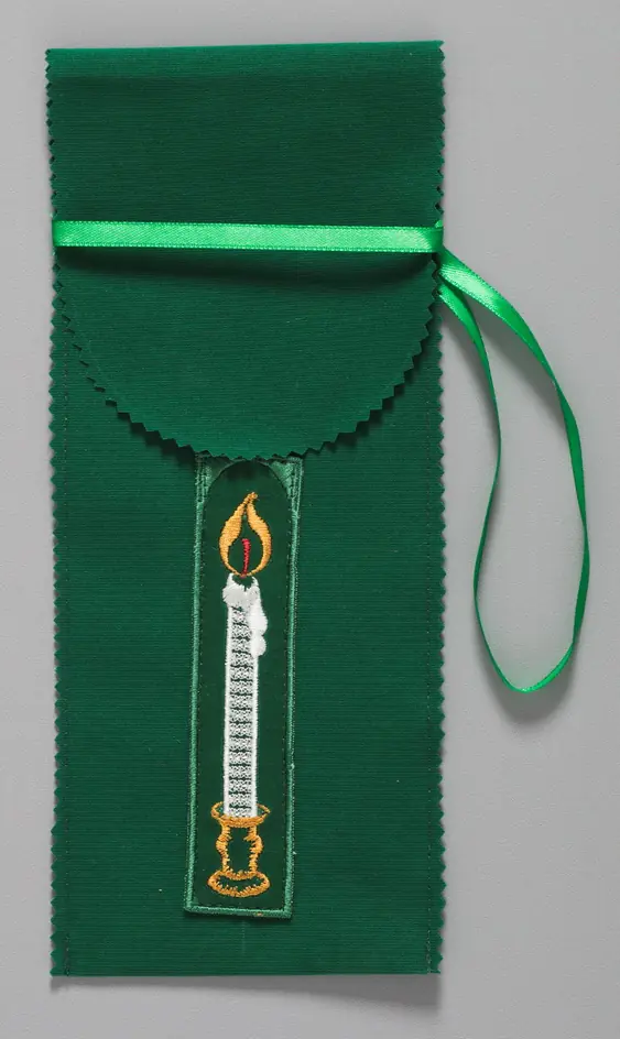Candle cover with machine embroidery 26×10 №5